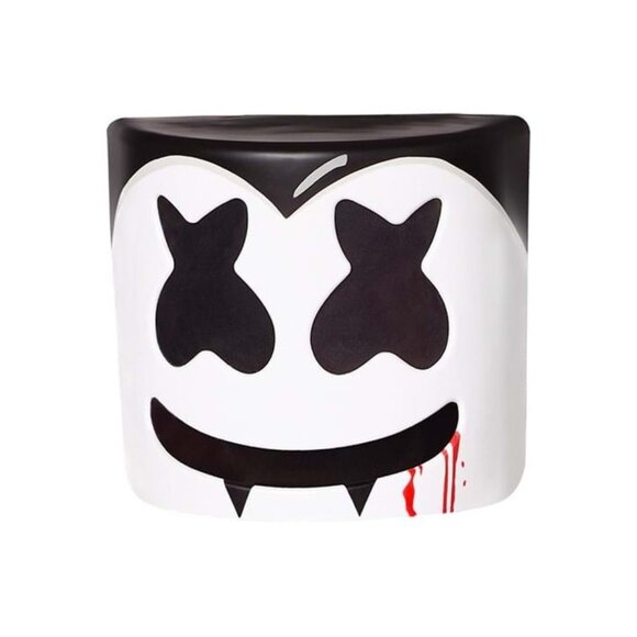 Marshmello Mello Vampire Mask Costume Accessory White Black Halloween Party NEW - Picture 1 of 8